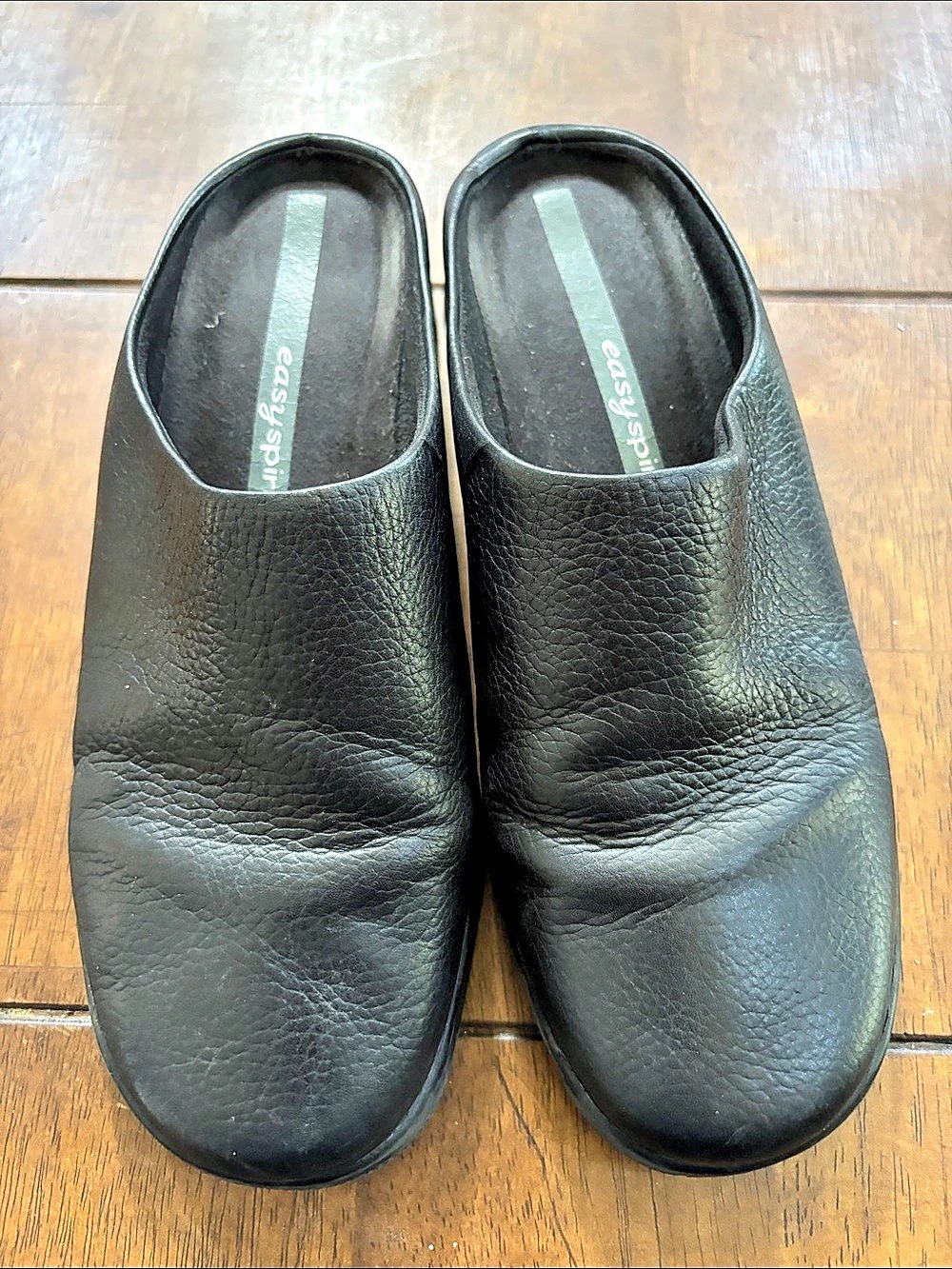 Easy Spirit Black Leather Mules
